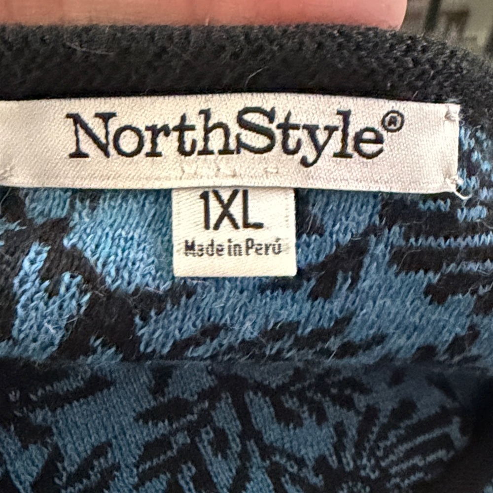 NorthStyle Black & Blue Floral Knit Cardigan Sweater - Picture 7 of 7